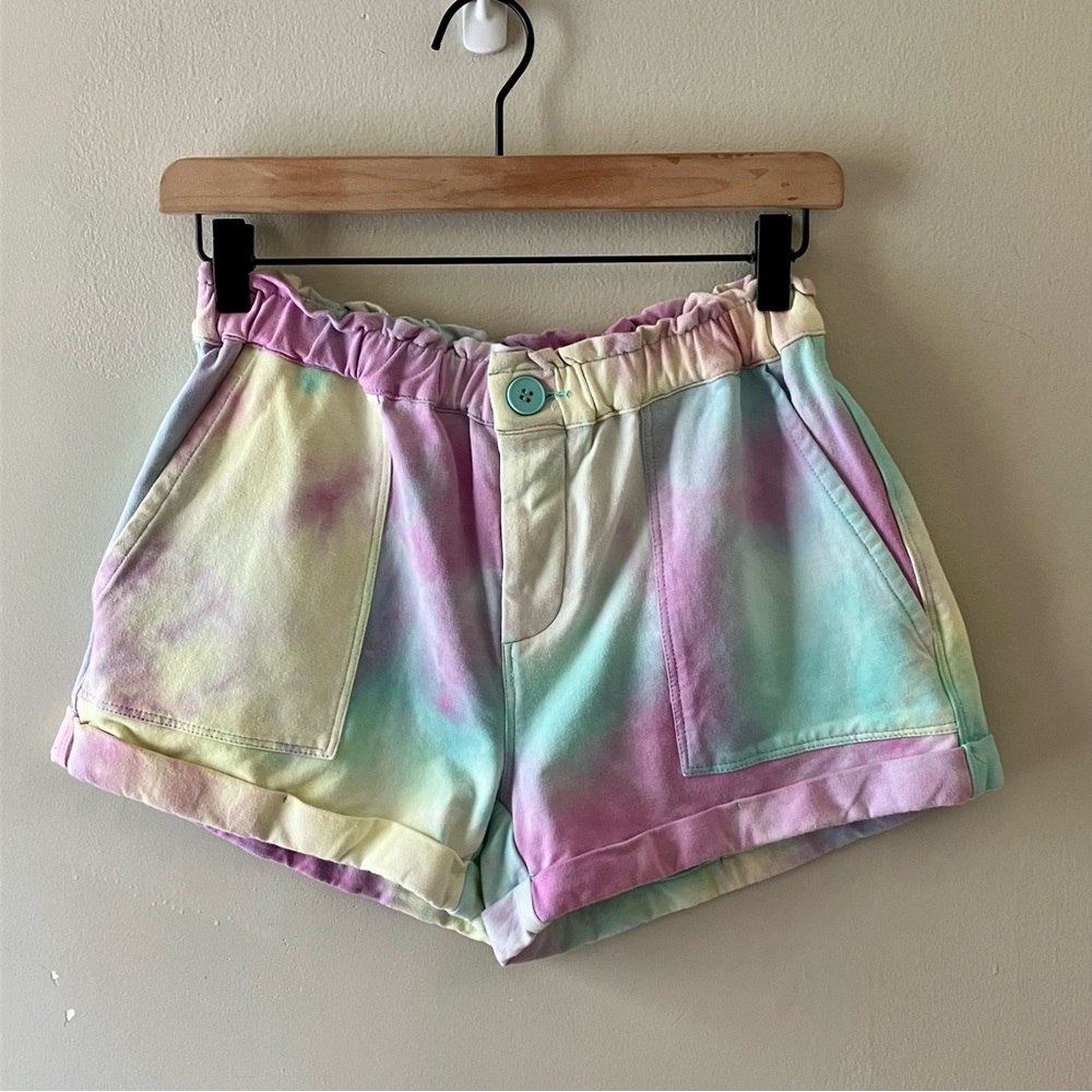 BLANK NYC Sweetie Tie Dye Paperbag Shorts